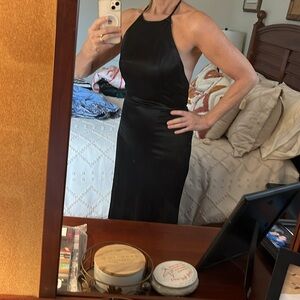 JONES NY Black satin halter gown perfect for evening out, New Years, Wed…